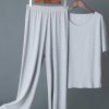 Accessories zolucky | Casual Plain Two-Piece Set Daily Loose Short Sleeve Crew Neck Top With Pants