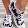 Shoes zolucky | Butterfly Pattern Casual Lace-Up Canvas Shoes Purple