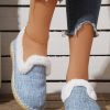 Shoes zolucky | Women Comfy Canvas Furry Espadrille Flats Blue