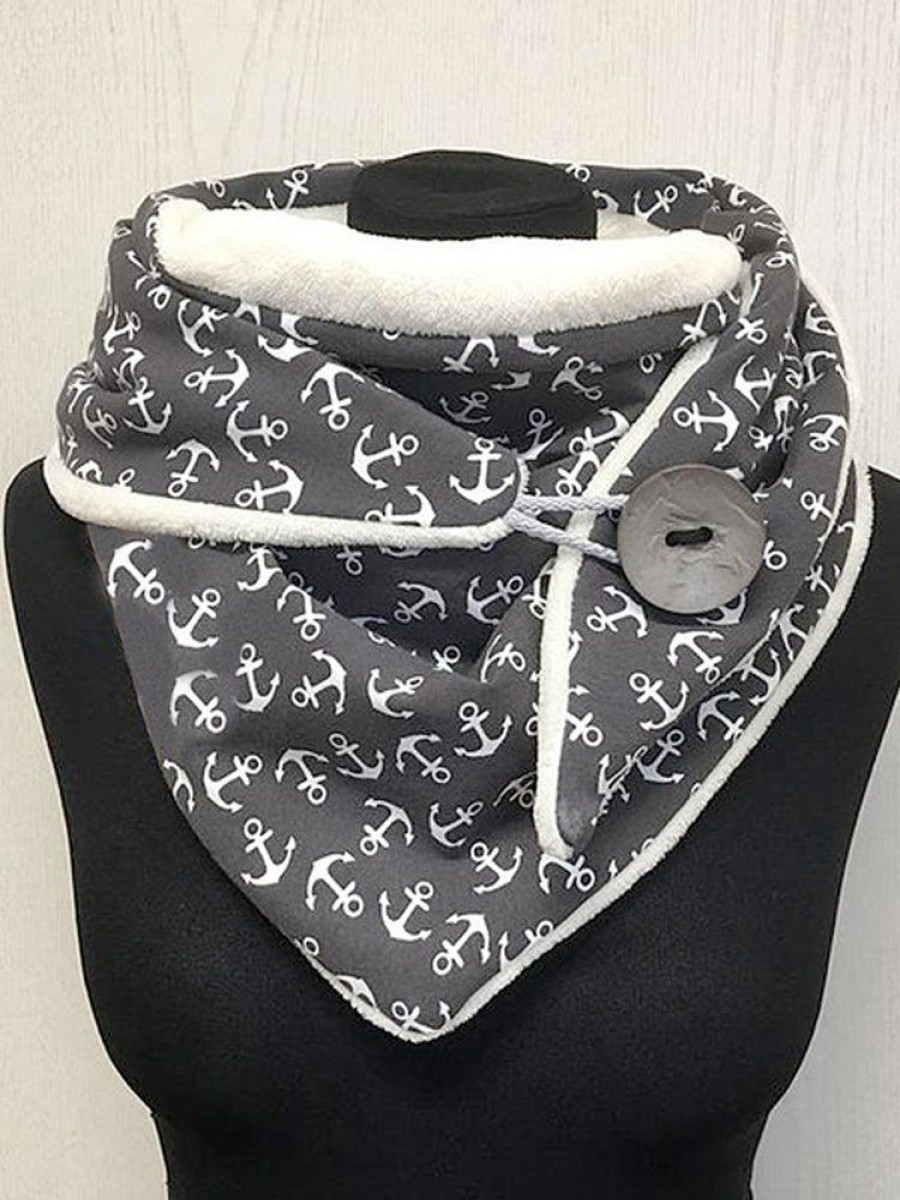 Accessories zolucky | Anchor Casual Knitted Scarf And Shawl Gray