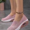 Shoes zolucky | Breathable Air Cushion Platform Slip On Flyknit Sneakers