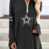 Topshot zolucky | Casual Regular Fit Star Top Deep Gray