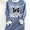 Topshot zolucky | Women'S Funny Qoute Grumpy Cat Cotton-Blend Casual Fleece Sweatshirt