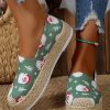 Shoes zolucky | Christmas Snowman Cartoon Printed Platform Slip On Espadrille Shoes