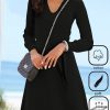 Dresses zolucky | V Neck Loose Casual Dress Black