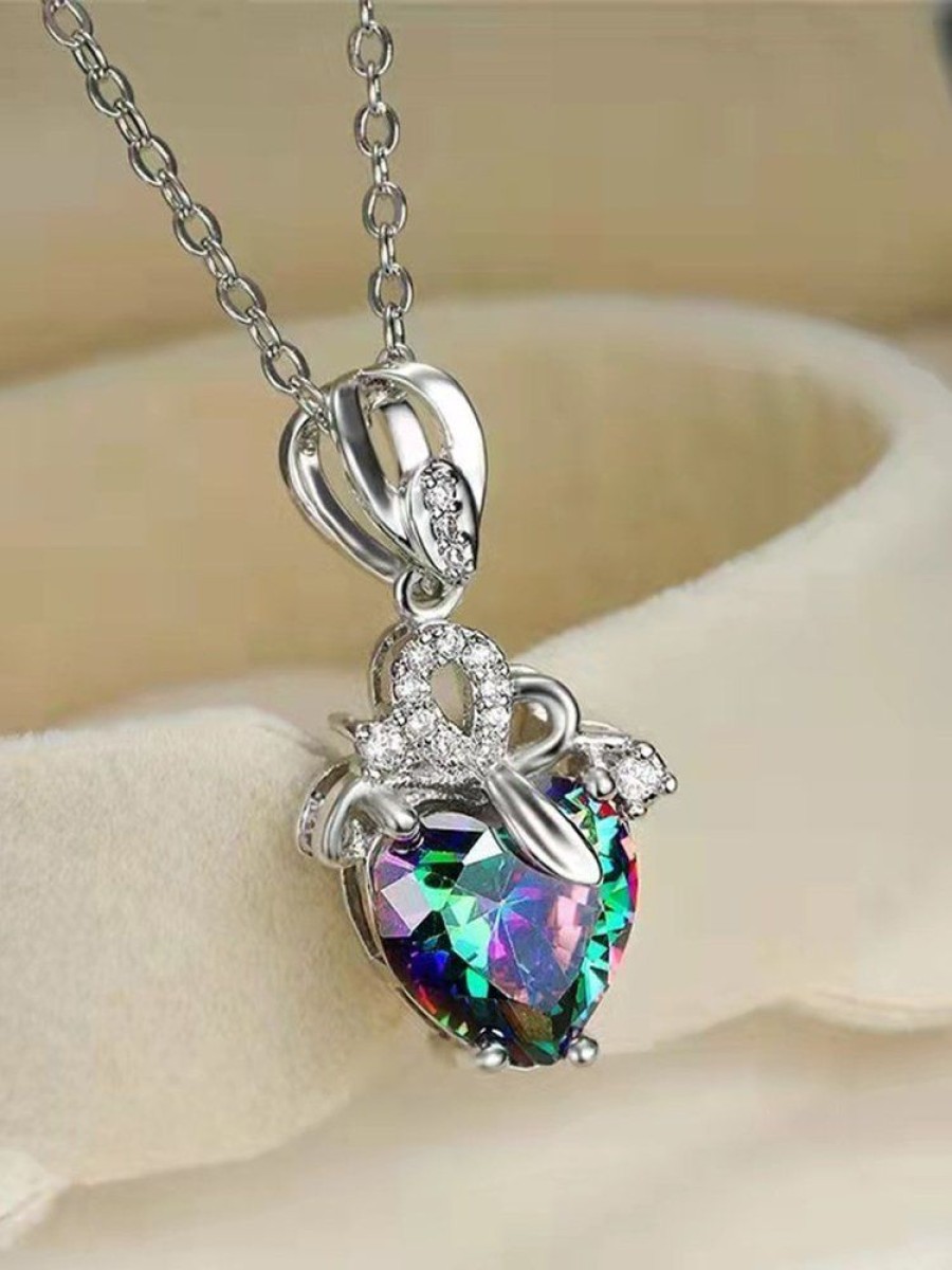 Accessories zolucky | Rhinestone Heart Pendant Necklace