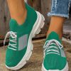 Shoes zolucky | Women'S Color Block Slip On Breathable Thick Bottom Sneakers Green