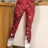 Bottoms zolucky | Casual Regular Fit Snowflake Plaid Legging Red