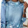 Topshot zolucky | Jersey Christmas Snowflake Crew Neck Casual T-Shirt Xmas T-Shirt