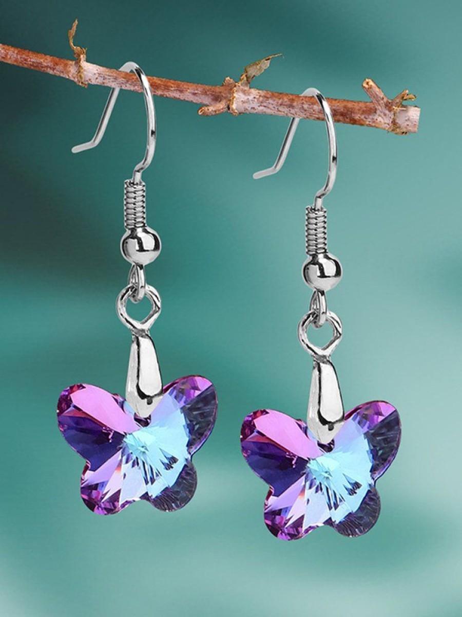 Accessories zolucky | Butterfly Crystal Party Dangle Earrings