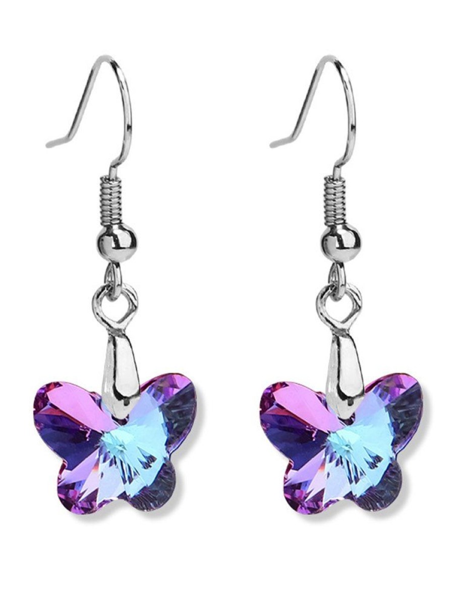 Accessories zolucky | Butterfly Crystal Party Dangle Earrings