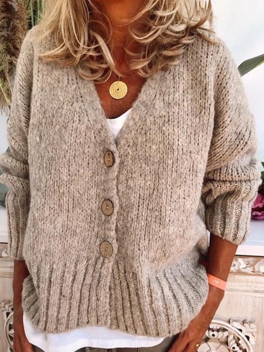 Outerwearshot zolucky | Women Buttoned Casual Cardigan Sweater