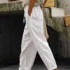 Bottoms zolucky | Cotton Blends Loosen Pants White