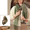 Accessories zolucky | Contrasting Plaid Tassels Faux Cashmere Warm Scarf