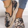 Shoes zolucky | Floral Embroidery Platform Slip On Espadrille Shoes