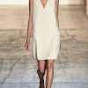 Dresses zolucky | Sleeveless Cotton-Blend V Neck Weaving Dress White