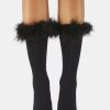 Accessories zolucky | Elegant Imitation Feather Mid-Calf Socks