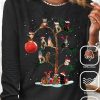 Plus&Curve zolucky | Plus Size Casual Cotton-Blend Christmas Tree T-Shirt Black