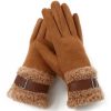 Accessories zolucky | Women Buckle Faux Lambswool Gloves