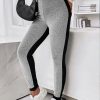 Bottoms zolucky | Color Block Jersey Casual Leggings Black-Grey