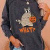 Topshot zolucky | Halloween Crew Neck Casual Sweatshirt