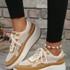 Shoes zolucky | Women Moccasin Paneled Casual Platform Sneakers