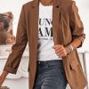 Outerwearshot zolucky | Casual Long Sleeve Outwear Blazer Brown