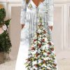 Dresses zolucky | Casual Christmas Loose Dress Xmas Dress Multicolor