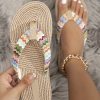 Shoes zolucky | Women Multicolor Braided Beach Flip-Flops