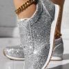 Shoes zolucky | Sparkling Gillter Elasticated Slip On Fashion Sneakers