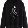 Topshot zolucky | Loosen Daily Casual Cotton Valentine'S Day Love Print Long Sleeve Hooded Sweatshirt