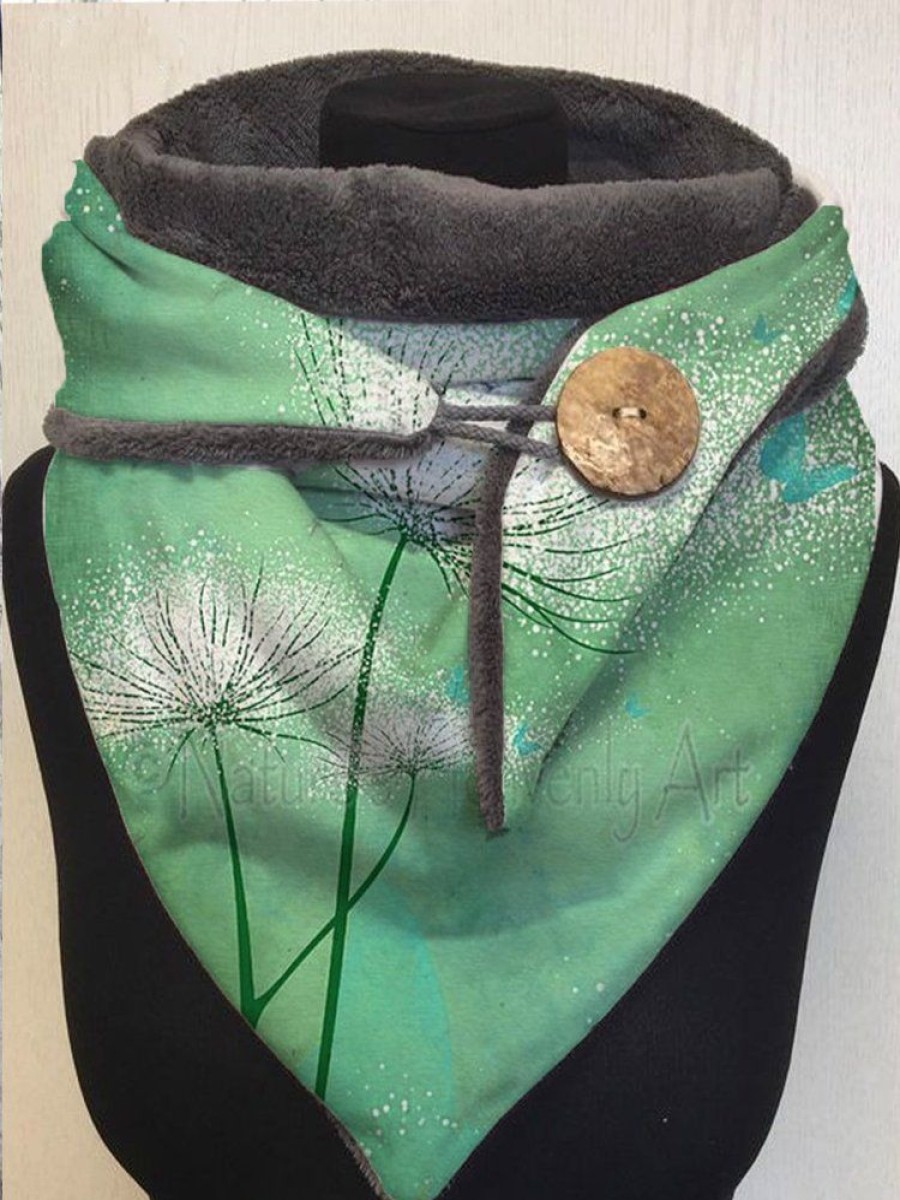 Accessories zolucky | Vintage Polyester Casual Winter Scarf Green