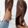 Shoes zolucky | All Season Plain Pu Shallow Shoes Brown