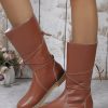 Shoes zolucky | Comfortable Soft Lightweight Lace Up Chunky Heel Boots Footwear