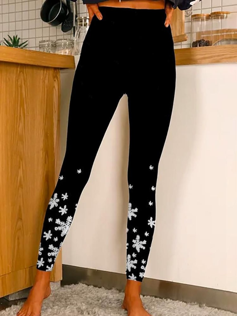 Bottoms zolucky | Casual Christmas Legging Black