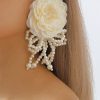 Accessories zolucky | Elegant Flower Imitation Pearl Bowknot Party And Wedding Dangle Earrings