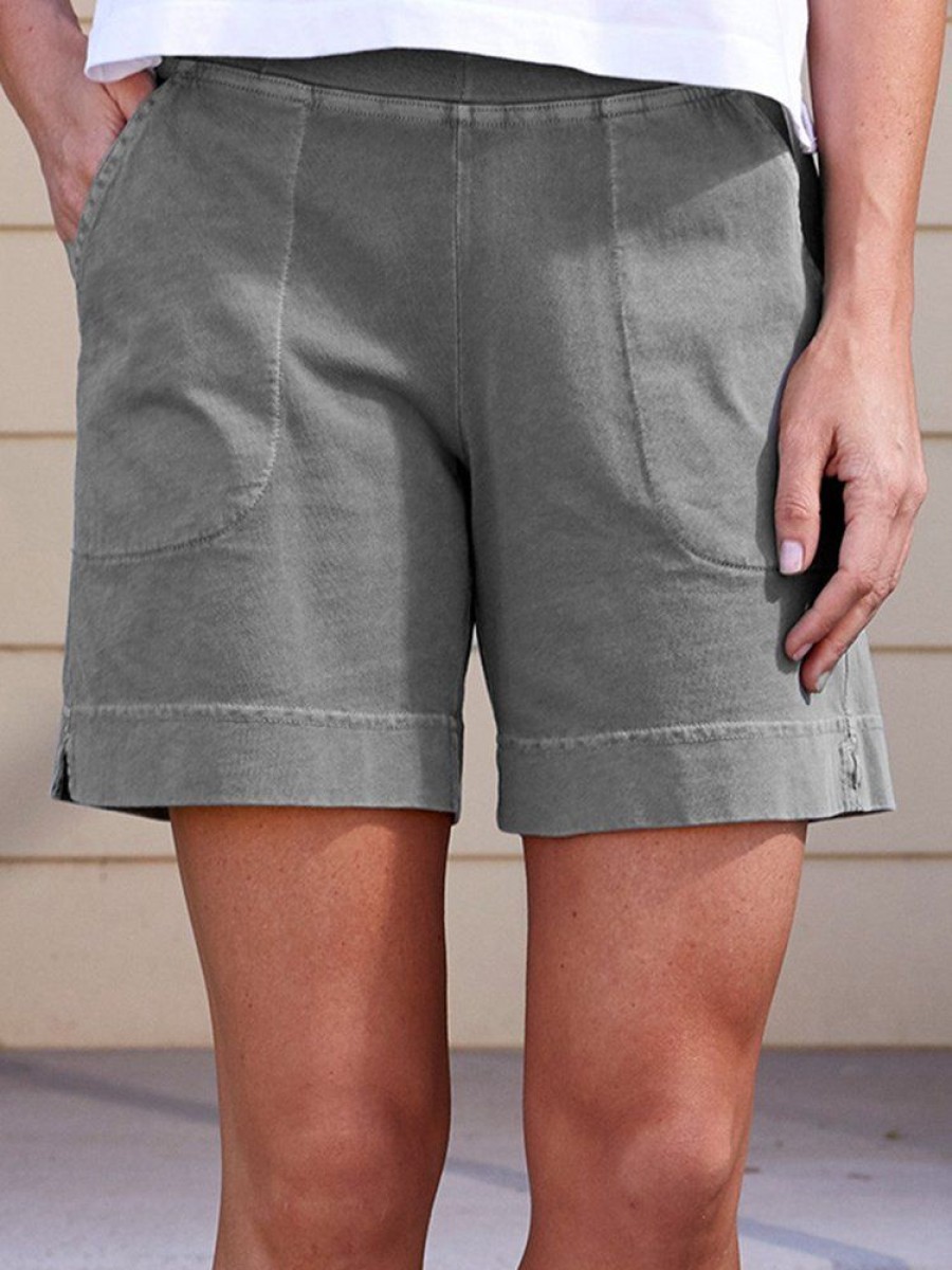 Bottoms zolucky | Women Pockets Elastic Band Casual Summer Shorts