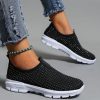 Shoes zolucky | Rhinestone Breathable Mesh Fabric Slip On Sneakers