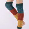 Accessories zolucky | Color Block Twist Knitted Over The Knee Socks Warmth Pumps And Boot Covers