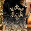 Topshot zolucky | Christmas Print Crew Neck Gradient Snowflake Loose Casual H-Line Long Sleeve Sweatshirt