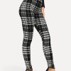 Bottoms zolucky | Jersey Casual Regular Fit Houndstooth Leggings Black-White