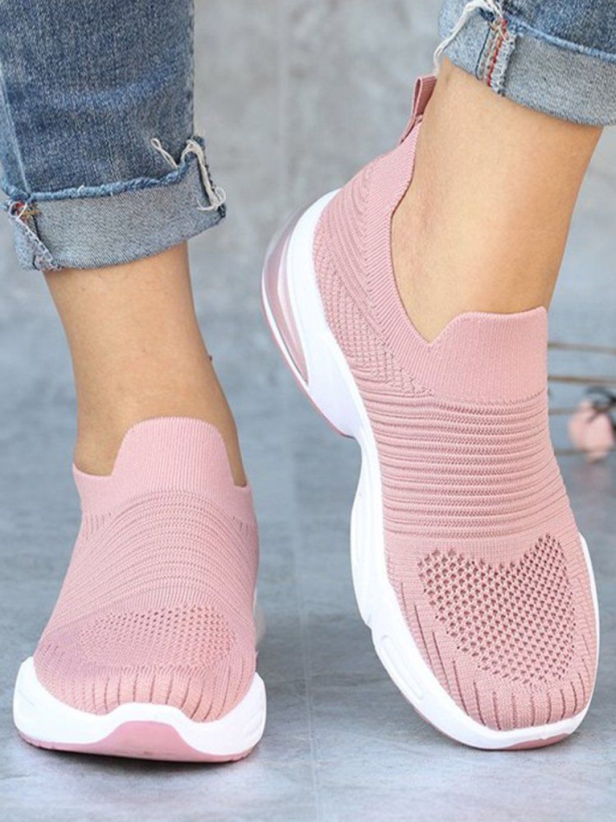 Shoes zolucky | Women Breathable Mesh Fabric Slip On Sneakers