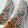 Shoes zolucky | Floral Casual Mesh Breathable Shoes White