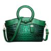 Accessories zolucky | Christmas Crocodile Pattern Round Ring Handbag Ombre Embossed Crossbody Tote Bag