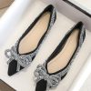 Shoes zolucky | Sparkling Rhinestone Bowknot Fashion Flat Shallow Shoes