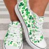 Shoes zolucky | St. Patrick'S Day Women'S Casual Shamrock Printing Lace-Up Canvas Shoes Green