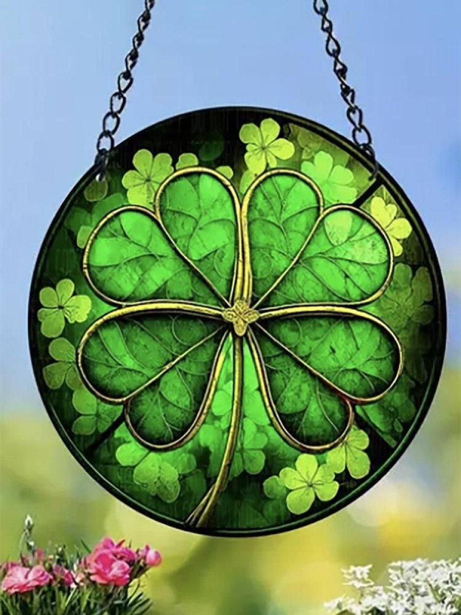 Accessories zolucky | St. Patrick'S Day Four Leaf Clover Pendant Necklace Green