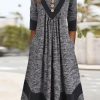 Dresses zolucky | Regular Fit Casual Crew Neck Dress Gray