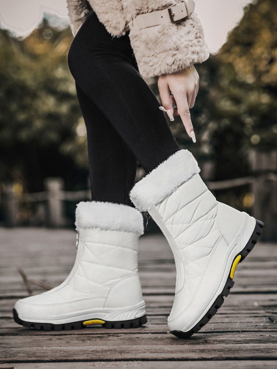 Shoes zolucky | Winter Front Zip Thermal Lined Outdoor Snow Boots