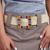 Accessories zolucky | Multicolor Rhinestone Geometric Buckle Vacation Braided Belt As Picture